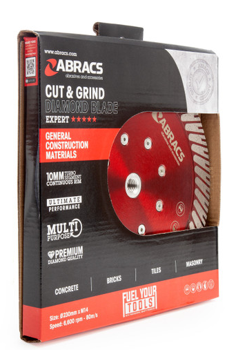 230mm x M14  CUT & GRIND DIAMOND BLADE ABRACS