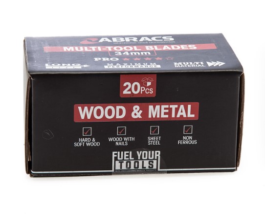 34mm PRO MULTI-TOOL WOOD & METAL BLADES BULK PACK 20-PCEABRACS