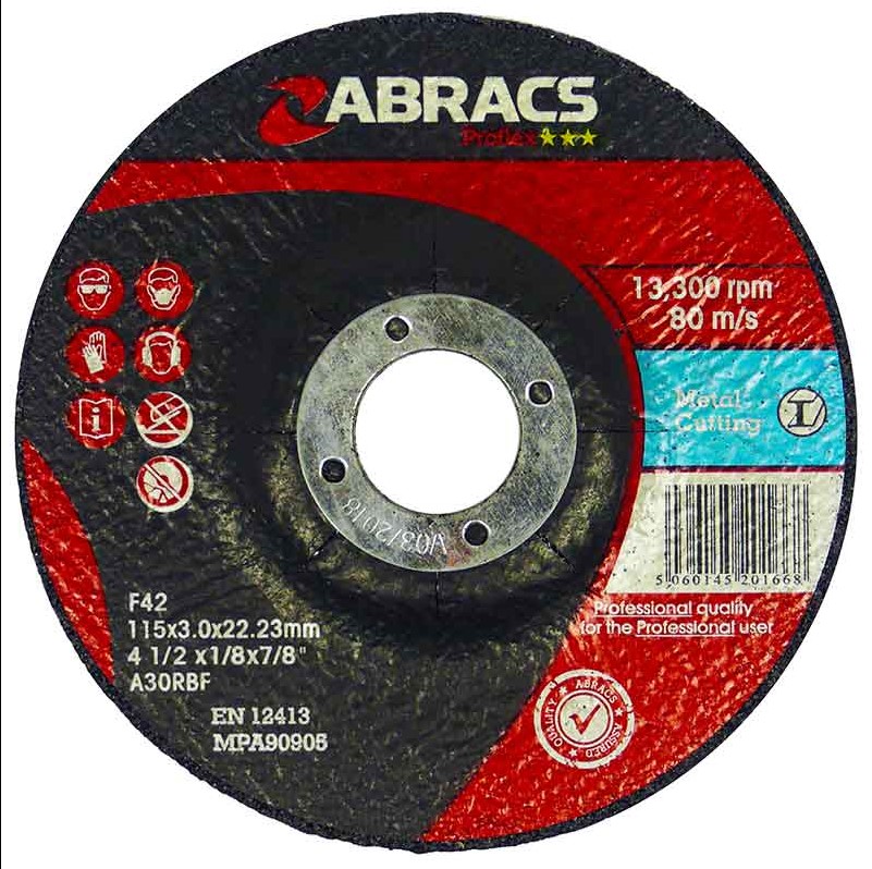 100mm x 3.0mm x 16mm DPC METAL CUTTING DISC PROFLEX ABRACS