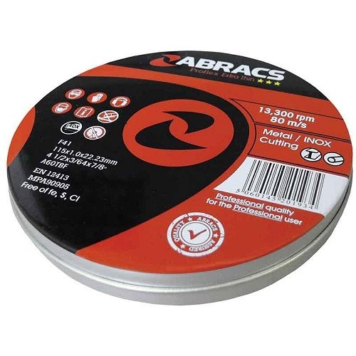 115mm x 1.0mm x 22mm METAL CUT DISC TIN 10 PROFLEX EXTRA THIN
