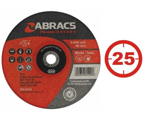 230mm x 1.8mm x 22mm FLAT METAL CUTTING DICS PHOENIX EXTRA THIN CUTTING DISCS