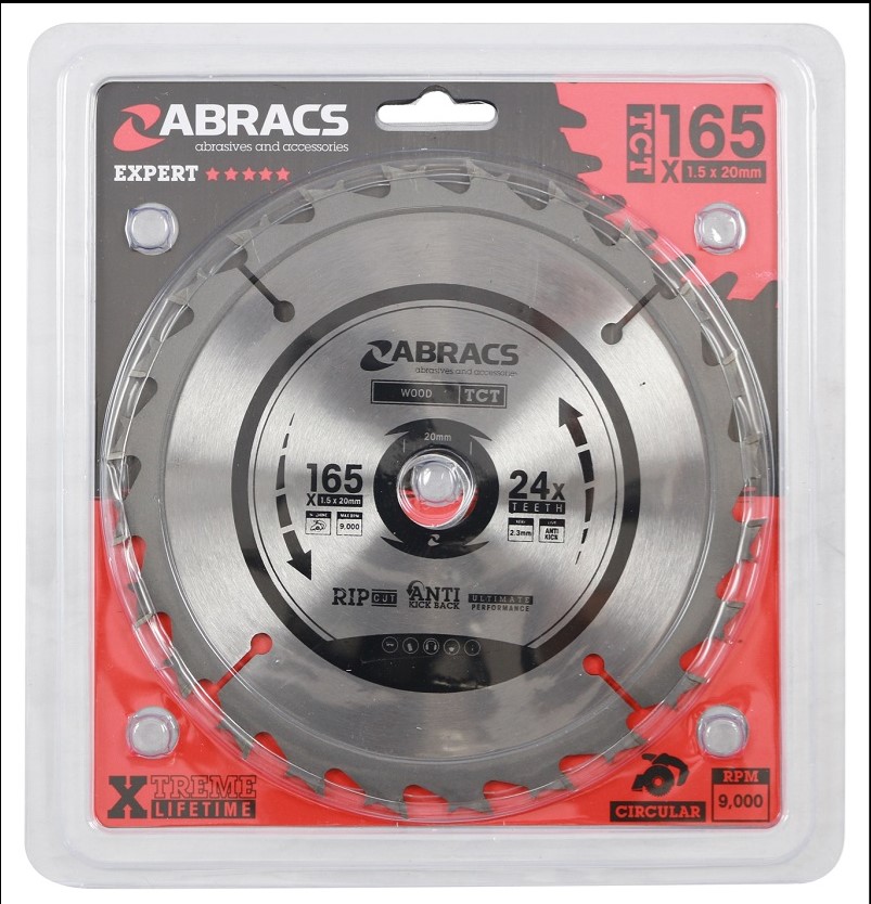 165mm x 24TH x 20mm BORE TCT BLADE ABRACS
