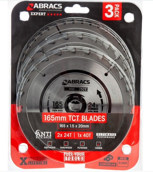 165mm x 24TH/40TH x 20mm BORE TRIPLE PACK