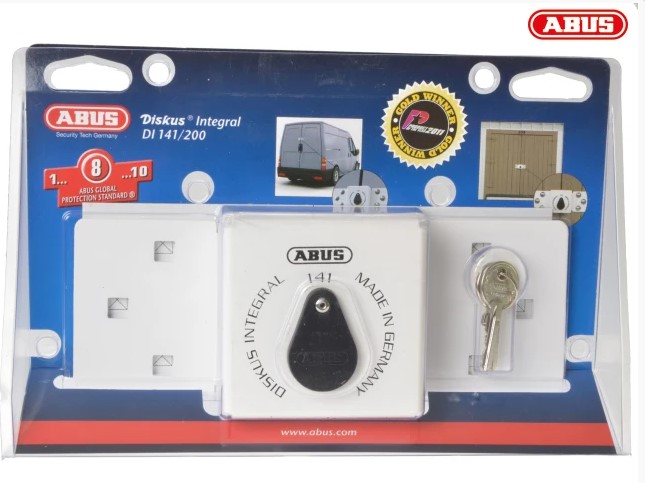 141/200 Diskus Integral Van Lock White & 26/70mm Diskus Padlock