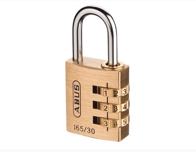 165/30 30mm Solid Brass Body Combination Padlock (3-Digit) Carded