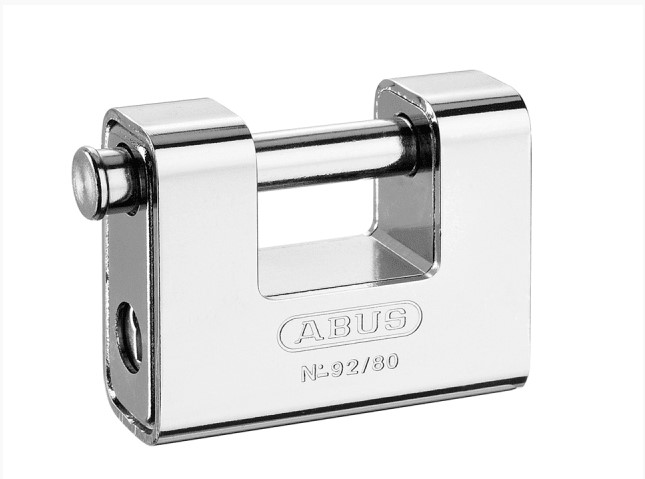92/80mm Monoblock Brass Body Shutter Padlock Carded
