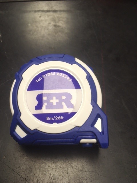 8m (26ft) R & R TOOLS OWN BRAND TAPE MEASURE (25mm WIDE)