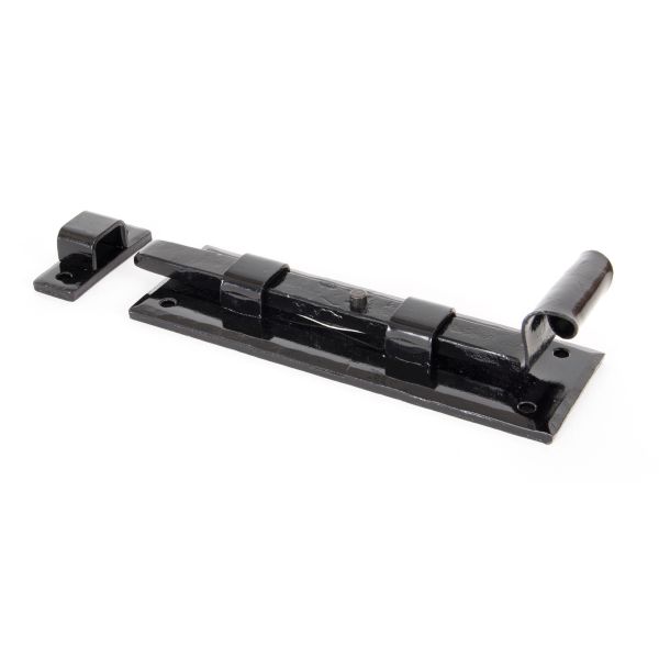 Black 6" Straight Door Bolt