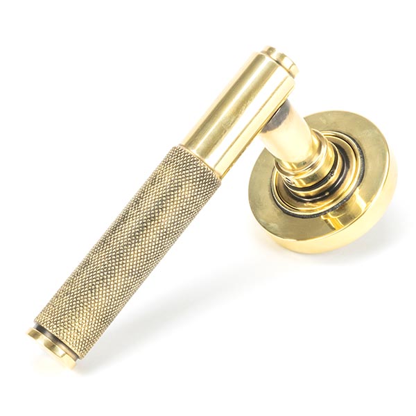 Aged Brass Brompton Lever on Rose Set (Plain)