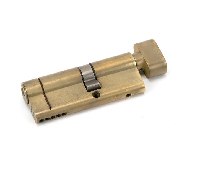 45855 - Aged Brass 35T/45 5pin Euro Cylinder/Thumbturn