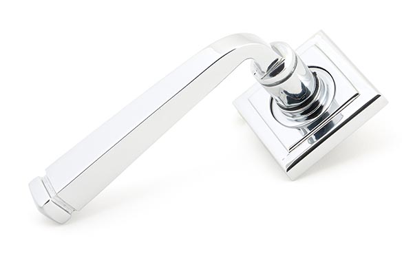 49952 - Polished Chrome Avon Round Lever on Rose Set (Square) - Unsprung