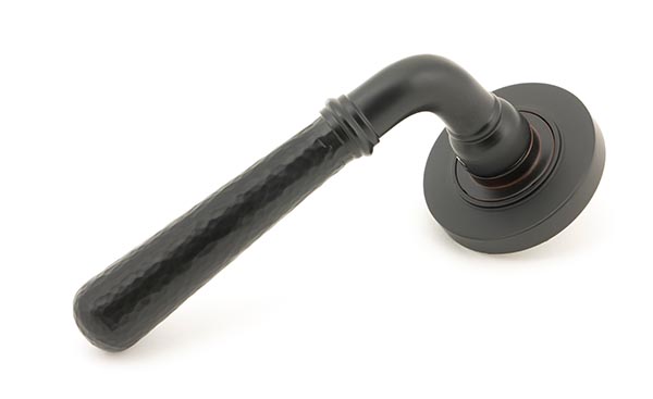 Aged Bronze Hammered Newbury Lever on Rose Set (Plain) - Unsprung