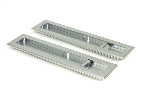 50641 - Satin Chrome 250mm Art Deco Rectangular Pull - Privacy Set