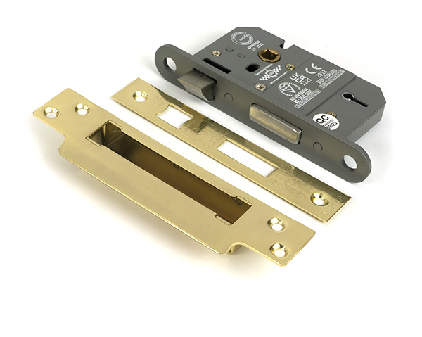Polished Brass 2 1/2" 5 Lever BS Sash Lock