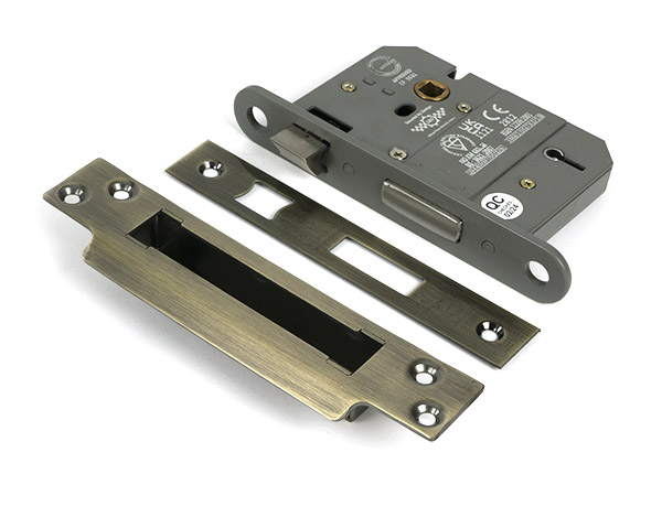 Aged Brass 3" 5 Lever BS Sash Lock