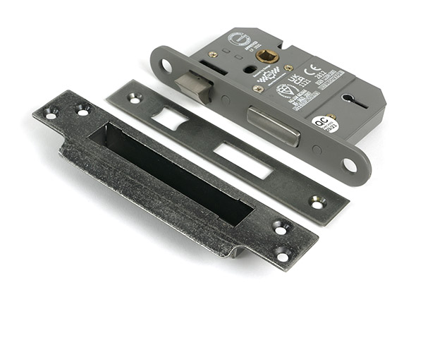 Pewter 2 1/2" 5 Lever BS Sash Lock KA