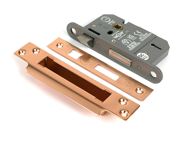 Polished Bronze 2 1/2" 5 Lever BS Sash Lock KA