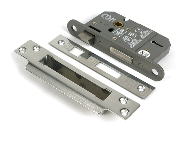 Polished SS 2 1/2" 5 Lever BS Sash Lock KA