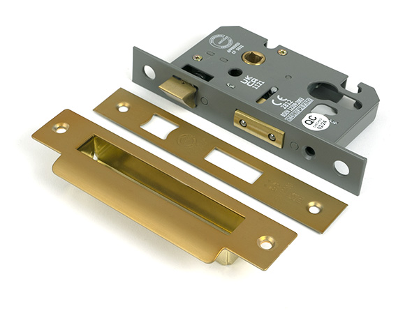Satin Brass 2 1/2" Euro Profile Sash Lock