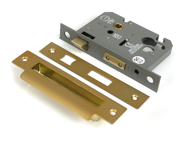 51387 - Satin Brass 3" Euro Profile Sash Lock