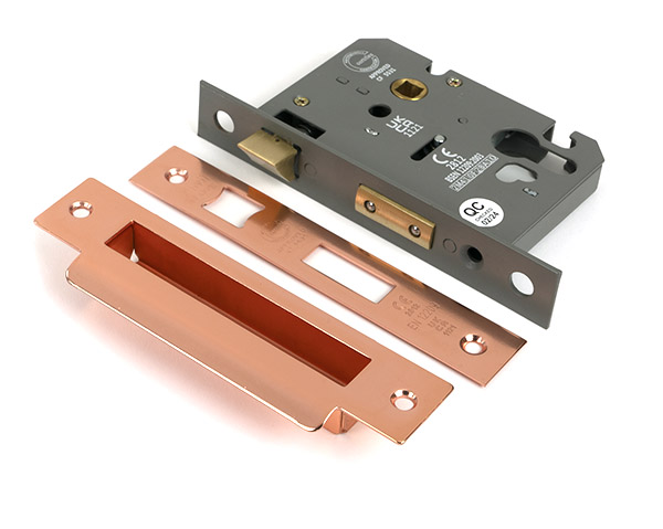 Polished Bronze 3" Euro Profile Sash Lock