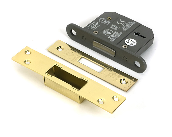Polished Brass 2 1/2" 5 Lever BS Dead Lock KA