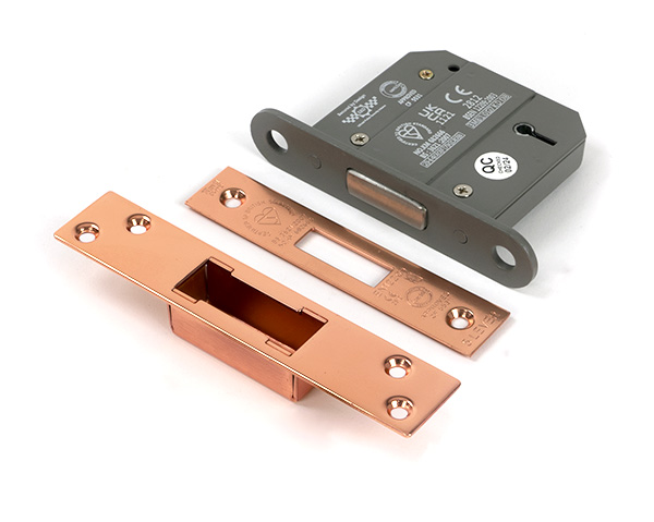 Polished Bronze 3" 5 Lever BS Dead Lock KA