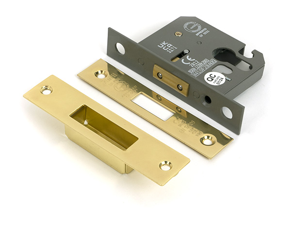 Polished Brass 2 1/2" Euro Profile Dead Lock