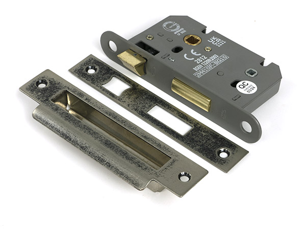 Pewter 2 1/2" Heavy Duty Bathroom Mortice Lock