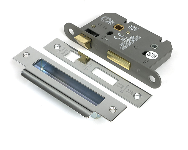 Polished Chrome 2 1/2" Heavy Duty Bathroom Mortice Lock