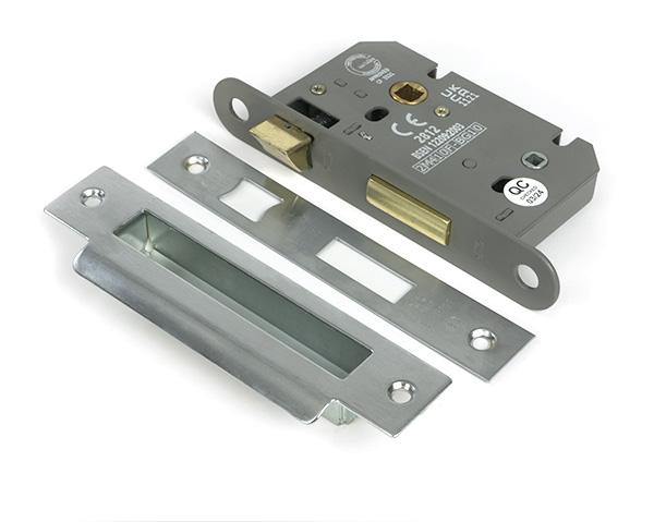 Satin Chrome 2 1/2" Heavy Duty Bathroom Mortice Lock