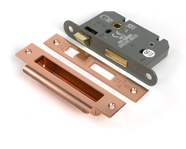 Polished Bronze 2 1/2" Heavy Duty Bathroom Mortice Lock