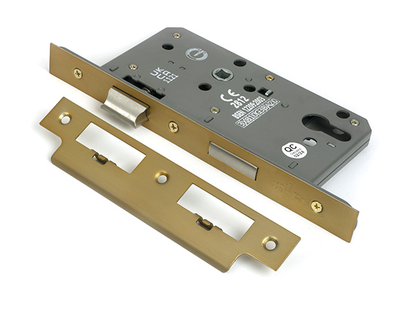 51802 - Satin Brass Euro Din Sash Lock - 60mm Backset/72mm Centre