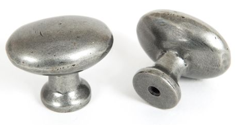 Pewter Oval Cabinet Knob