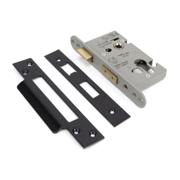 Black 2 1/2" Euro Profile Sash Lock