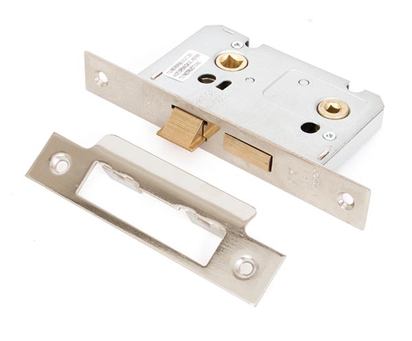 Nickel 2 1/2" Bathroom Mortice Lock