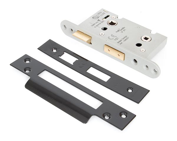 Black 2 1/2" Heavy Duty Bathroom Mortice Lock