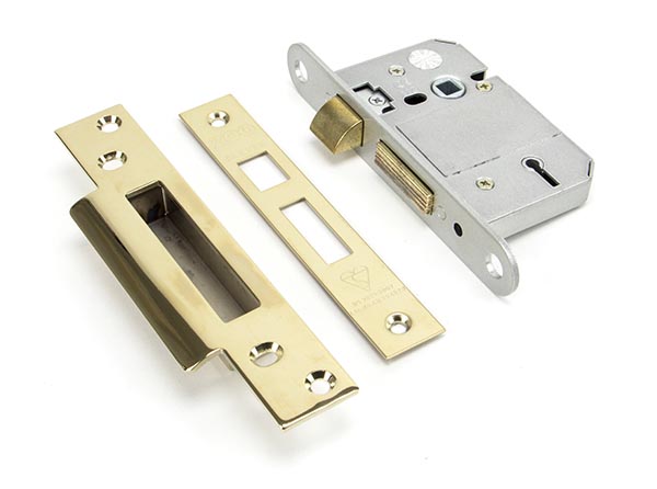 PVD 2 1/2" 5 Lever BS Sash Lock