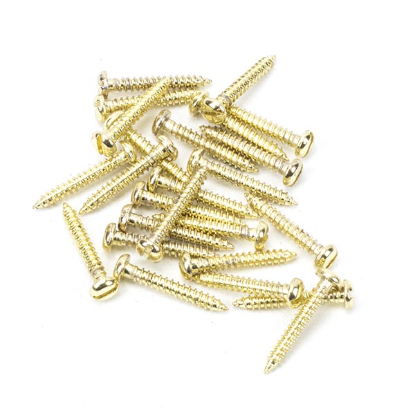 Polished Brass SS 4x1/2" Round Head Screws (25)