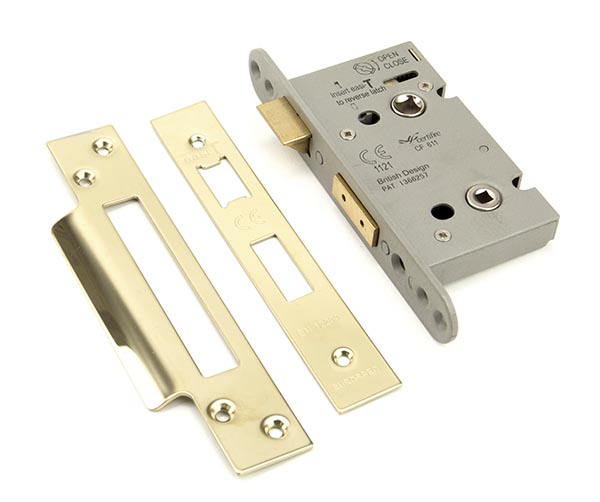 PVD 2 1/2" Heavy Duty Bathroom Mortice Lock