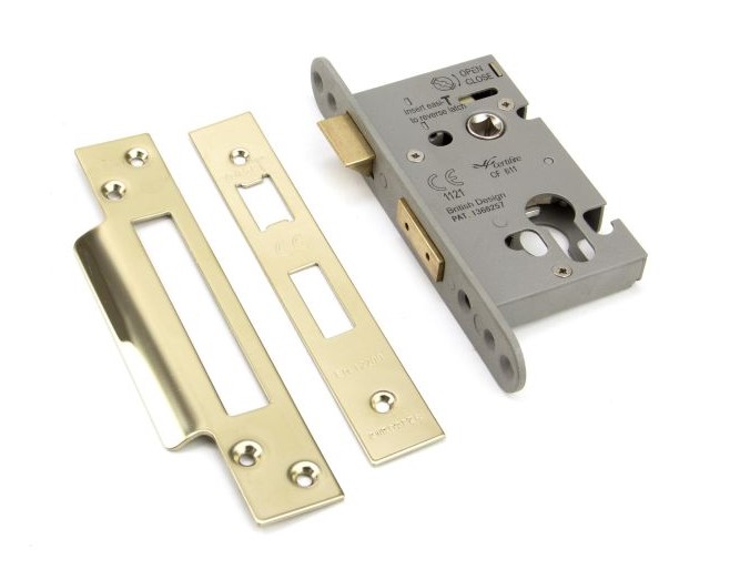 PVD 2 1/2" Euro Profile Sash Lock