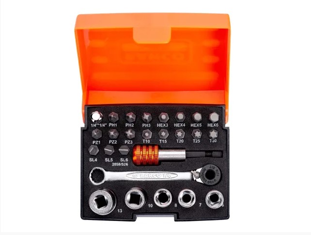 2058/S26 1/4in Drive Ratchet Socket Set, 26 Piece
