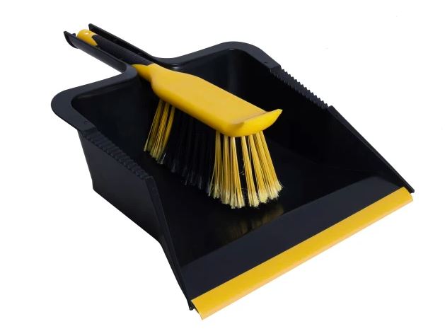 HEAVY DUTY DUSTPAN AND BRUSH SET BULLDOZER
