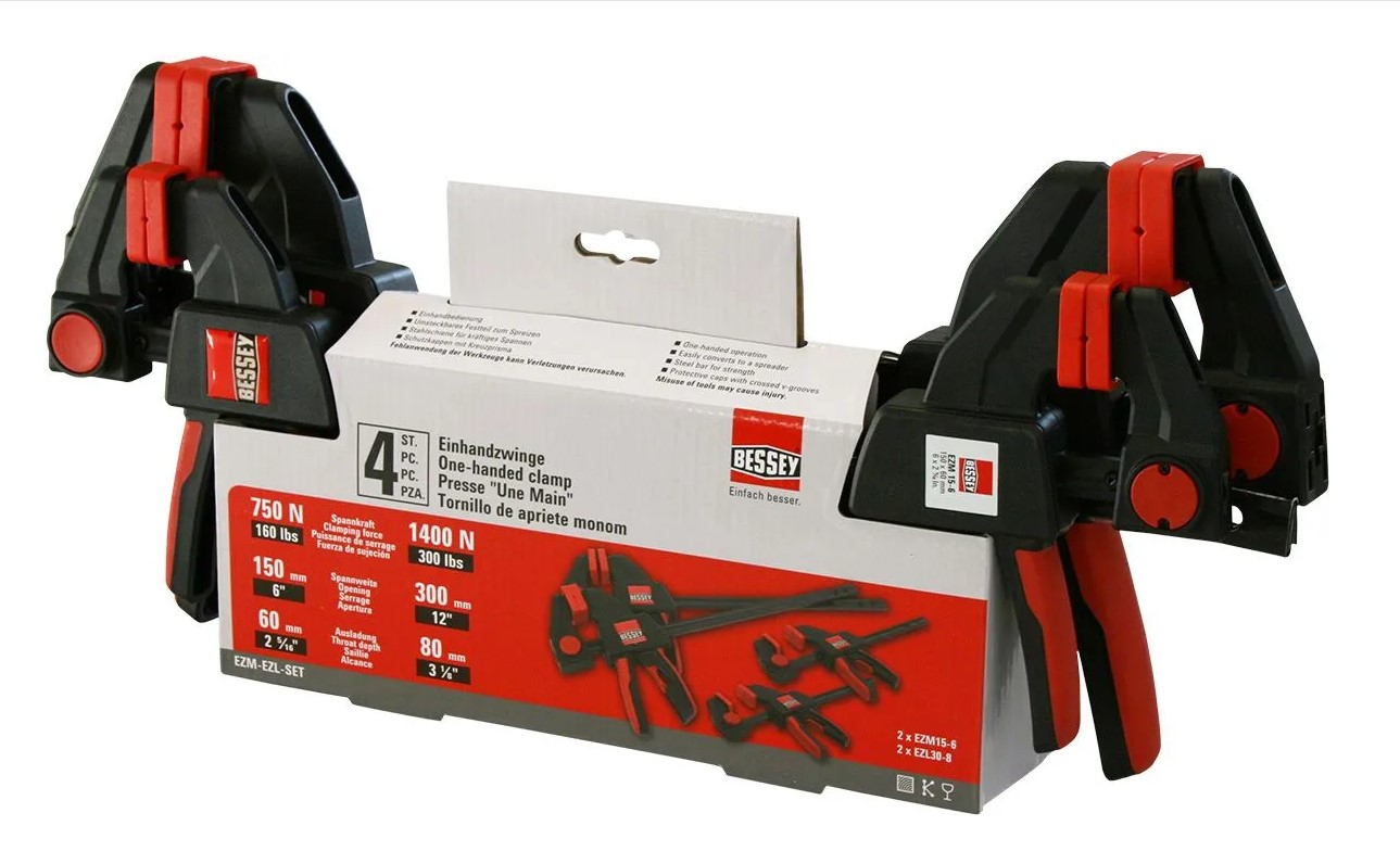 EZM-EZL ONE HANDED CLAMP SET 4-PCE