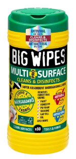 BIGWIPES GREEN TOP 4 X 4 HAND WIPES GREEN TOP MULTI SURFACE PK 80