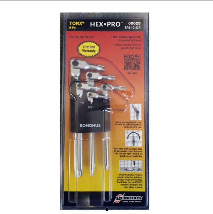 HEX-PRO TORX SET T20-T45 5-PCE
