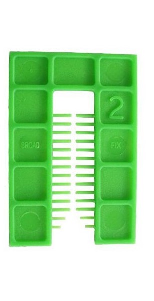 2mm x 75 x 50mm (GREEN) MEDIUM U SQUARE END SHIM BOX-QTY-500 BROADFIX