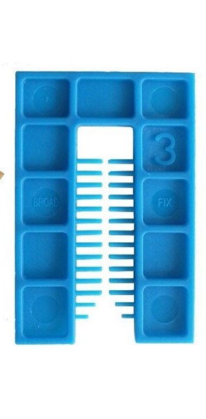 3mm x 75 x 50mm (BLUE) MEDIUM U SQUARE END SHIM BOX-QTY-500 BROADFIX