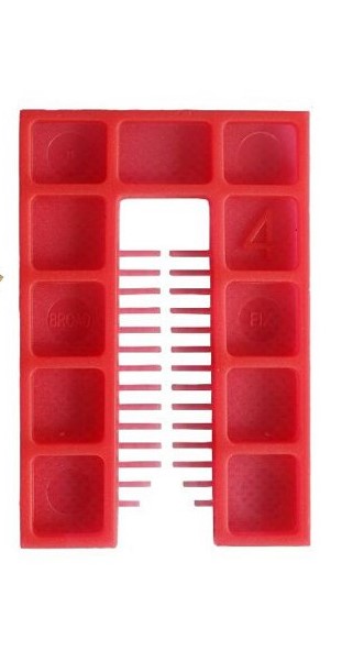 4mm x 75 x 50mm (RED) MEDIUM U SQUARE END SHIM BAG-QTY-200 BROADFIX