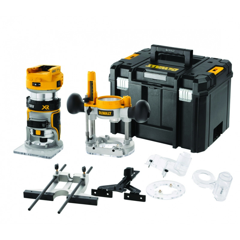 DCW604NT BRUSHLESS 1/4" ROUTER 18V C/W TILT AND PLUNGE BASES DEWALT